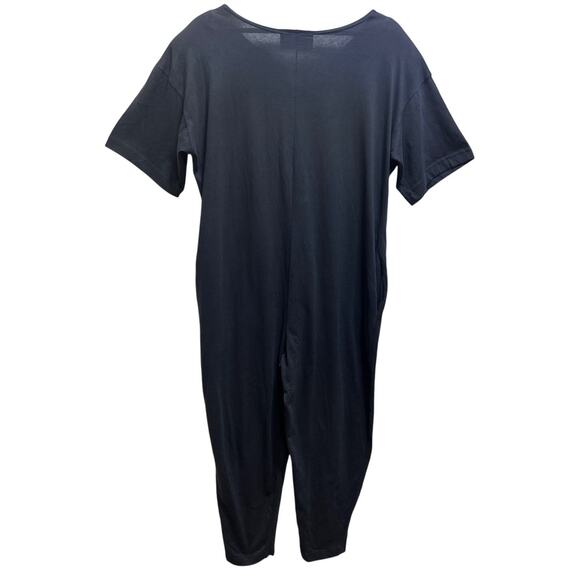 VTG Philip Noel 80's Blk Jumpsuit O/S Abstract Leather Applique Artsy Deadstock - Picture 4 of 10